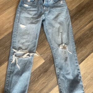 Levi's Light Blue Distressed Ankle Jeans